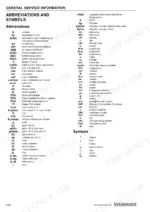 yanmar-l48n-l70n-l100n-industrial-engines-service-manual-0bln0-g00100-procedures-49.webp Yanmar L48N, L70N, L100N service manual page listing technical abbreviations and symbols used in the engine manual.