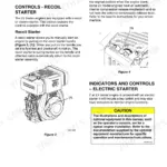 Yanmar L48V, L70V, L100V, LV series manual showing recoil starter, decompression lever diagrams, and engine controls.