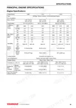 yanmar-l48v-l70v-l100v-industrial-engines-operator-manual-0alv00-u0000-specs-111.webp Yanmar L48V, L70V, L100V, LV series principal engine specifications table including bore, stroke, displacement, and output.