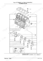 yanmar-p-tb250eac-4tnv88-bptb-1-engine-parts-catalog-yoof2161-engine-parts-6.webp Yanmar 4TNV88-BPTB1, P-TB250EAC, TB250 exploded view of cylinder block, main bearings, and head gasket.