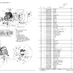 Yanmar S190R engine exploded view diagram and parts list for fuel system, alternator, and flywheel housing components.