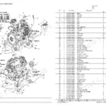 Yanmar S270V engine exploded view diagram and parts list for main loader components including fuel and oil systems.
