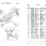 Yanmar SSA50C-GT exploded view of cylinder body components with corresponding parts list and reference numbers.