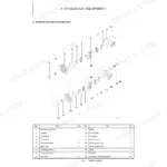 Yanmar SV05-A, SV05-B hydraulic gear pump exploded view diagram and parts list with numbered components.
