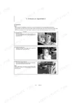 yanmar-sv08-1-excavator-service-manual-4460106-procedures-134.webp Yanmar SV08-1 hydraulic pump disassembly procedure showing match marking and bolt removal steps with photos.