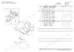 yanmar-sv08-1a-excavator-crawler-back-hoe-parts-catalog-0cs10-m52103en-cab-parts-55.webp Yanmar SV08-1A parts catalog exploded view of operator seat and seat mount assembly with corresponding parts list table.