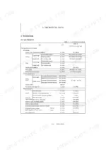 yanmar-sv08-1a-excavator-service-manual-0bkb2-g08101-specs-25.webp Yanmar SV08-1A technical data table showing machine dimensions, traveling performance, and work performance specifications.