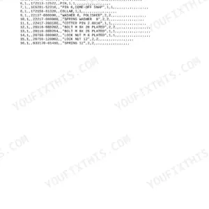 Yanmar SV08 parts list for accelerator cable, lever, plate, arm, grip, and associated hardware components.