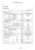 yanmar-sv100-1-excavator-service-manual-0bkb6-g10102-specs-27.webp Yanmar SV100-1 technical data table showing machine dimensions, traveling performance, and work performance specifications.