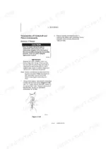 yanmar-sv100-1-excavator-service-manual-0bkb6-g10102-troubleshooting-119.webp Yanmar SV100-1 engine service manual page showing piston removal procedures, bearing oil clearance, and rod side clearance diagram.