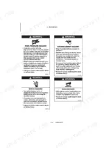 yanmar-sv100-1a-excavator-service-manual-0bkb6-en0030-wiring-70.webp Yanmar SV100-1A engine service manual safety warnings for high-pressure, entanglement, shock, and burn hazards.