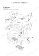 yanmar-sv15-sv17-sv17-ex-excavator-service-manual-hydraulic-287.webp Yanmar SV15, SV17, SV17(EX) upperstructure hydraulic piping layout diagram showing oil tank, pump, and control valve.