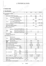 yanmar-sv15-sv17-sv17-ex-excavator-service-manual-specs-25.webp Yanmar SV15, SV17, SV17(EX) technical data table showing machine dimensions, traveling performance, and work performance specs.