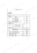 yanmar-sv16-excavator-service-manual-mmb24enma00100-specs-18.webp Yanmar SV16 technical data table showing machine dimensions, traveling performance, bucket specs, and work range values.