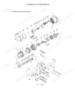 yanmar-sv20-excavator-service-manual-exploded-view-165.webp Yanmar SV20 hydraulic equipment exploded view showing travel motor components, gears, pistons, and valve assembly parts.
