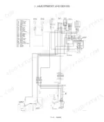 yanmar-sv20-excavator-service-manual-wiring-205.webp Yanmar SV20 electrical wiring diagram showing starter motor, fuse box, battery, and engine-stop solenoid connections.