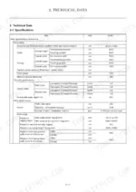 yanmar-sv26-excavator-service-manual-mmb17enma00101-specs-24.webp Yanmar SV26 technical data table showing machine dimensions, travel performance, bucket specs, and work range measurements.