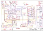 yanmar-sv85-2pb-excavator-service-manual-hydraulic-499.webp Yanmar SV85 2PB hydraulic circuit diagram showing valve banks, pilot controls, pumps, and undercarriage traction drive lines.