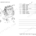 Yanmar T175 exploded view of right side engine components, including alternator, starter, fan, and block heater parts list.