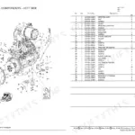 Yanmar T210-1, T210 engine left side external components exploded view diagram and parts list with dipstick and flywheel