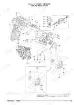 yanmar-tb138fr-3tnv88-xtbz-engine-parts-catalog-yoof2161-cooling-parts-22.webp Yanmar TB138FR, 3TNV88-XTBZ exploded view of cooling water system components including water pump, fan, and thermostat.