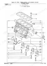 yanmar-tb145-to-qtb1-engine-parts-catalog-engine-parts-4.webp Yanmar TB145, 4TNE88-(E) TB (1), 4TNV88-QTB, QTB1, 4TNE88-TB, 4TNE88-ETB exploded view diagram of engine cylinder block assembly.