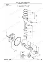 yanmar-tb145-to-qtb1-engine-parts-catalog-yoof2161-crankshaft-parts-20.webp Yanmar TB145, 4TNE88-(E)TB, 4TNV88-QTB exploded view of engine crankshaft, piston, connecting rod, and flywheel parts.