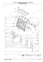 Yanmar 3TNV76-XTB exploded view of engine cylinder block and main bearings.