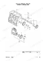 Yanmar TB2OR/23R, 3TNV76-XTB, TB20R/23R exploded view of engine camshaft and driving gear components.