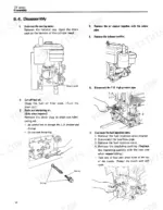 Yanmar TF series engine disassembly procedures for cooling water, oil, air cleaner, muffler, and fuel injection valve.