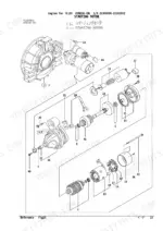 yanmar-tl130-to-4tnv98-ytbl1-engine-parts-catalog-electrical-parts-32.webp Yanmar 4TNE98-TBL exploded view diagram of the starting motor assembly components.