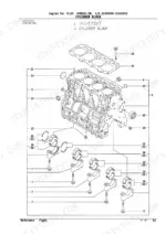 yanmar-tl130-to-4tnv98-ytbl1-engine-parts-catalog-engine-parts-4.webp Yanmar 4TNE98-TBL exploded view diagram of the engine cylinder block and main bearings.