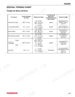 yanmar-tnv-series-industrial-engines-service-manual-0btnv0-u0100-torque-115.webp Yanmar TNV series, 2TNV70, 3TNV70, 3TNV76 engine special torque chart for bolts, nuts, and glow plug specifications.