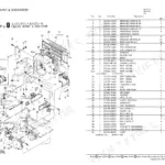 Yanmar V3-3 / V4-3 Wheel Loader exploded view diagram and parts list for engine mount and radiator