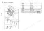 yanmar-v7-wheel-loader-parts-catalog-cp547enwl00100-engine-parts-102.webp Yanmar V7 cylinder block exploded view diagram and parts list including bearings, bolts, and head gasket components.