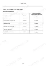 yanmar-v7-wheel-loader-service-manual-mm547enwl00101-torque-101.webp Yanmar V7, WHEEL LOADER engine fuel system special torque chart for injectors, pump, and fuel line components.