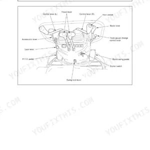 Yanmar ViO10, ViO10 (EP) diagram showing operator controls, switches, levers, and pedals in the excavator cab.