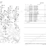 Yanmar Vio15-2 engine mount exploded view diagram and parts list showing shock absorbers, plates, bolts, and nuts.