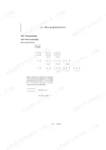 yanmar-vio15-2-excavator-service-manual-troubleshooting-351.webp Yanmar ViO15-2 troubleshooting guide showing the flow chart structure for machine and engine inspection and failure remedies.