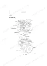 yanmar-vio17-excavator-service-manual-0bkb3-g17002-exploded-view-61.webp Yanmar ViO17 engine exploded view showing fuel pump, cooling fan, alternator, starter motor, and manifold components.