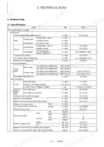 yanmar-vio17-excavator-service-manual-0bkb3-g17002-specs-25.webp Yanmar ViO17 technical data table showing machine dimensions, traveling performance, and work performance specifications.