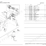 Yanmar Vio20-2 C(JP), Vio20-2 P(JP), Vio20-2 P(EX) exploded view of engine suction pipe and exhaust pipe parts list.