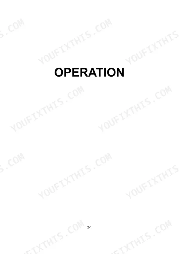 Yanmar ViO20 service manual page 2-1, section header for Operation procedures.