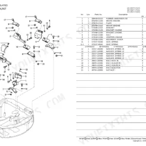 Yanmar ViO27-3 parts catalog — engine mount parts diagram