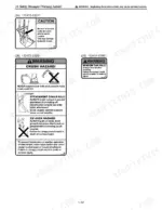 yanmar-vio27-5-vio35-5-excavator-operator-manual-172a46-07310-procedures-46.webp Yanmar VIO27-5, VIO35-5 safety warning labels for quick coupler, crush hazards, and falling window precautions.