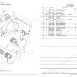 Yanmar Vio27-5B exploded view of muffler and air cleaner assembly with parts list and component reference numbers.