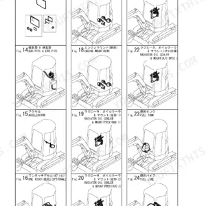 Yanmar ViO30-2 parts catalog picturesque index showing engine mounts, radiator, oil cooler, fuel tank, and pipe diagrams.