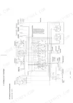 yanmar-vio30-2-vio35-2-excavator-service-manual-hydraulic-126.webp Yanmar ViO30-2, ViO35-2 hydraulic circuit schematic showing control valve, pumps, motors, and relief valve pressure settings.