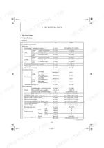 yanmar-vio33-6-vio38-6-excavator-service-manual-mmb32enma00100-specs-24.webp Yanmar ViO33-6, ViO38-6 technical data table listing machine dimensions, travel performance, and work performance specs.