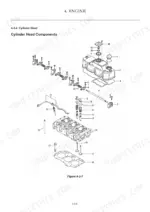 yanmar-vio33u-excavator-service-manual-mma85enma00101-exploded-view-75.webp Yanmar ViO33U exploded view of cylinder head components, including rocker arms, valves, springs, and head gasket.